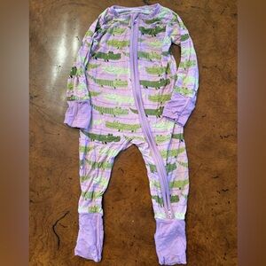 Little Sleepies Lavender Alligator Kids Footie